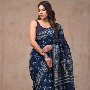 Ajrakh Modal Silk Saree