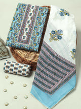 Handblock Print Gotta tye neck work Cotton Suit with Cotton Dupatta GCS08