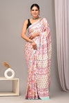 Ajrakh Hand Block Bagru Vanspati Printend Modal Silk Saree with Blouse (CID74)