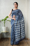 Bagru Hand Block Printed Chanderi Silk Saree with Blouse (CSS97)
