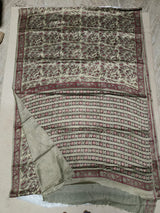Ajrakh Hand Block Bagru Vanspati Printend Modal Silk Saree with Blouse (CID82)