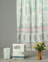 HAND BLOCK PRINTED COTTON 3-PIS SUIT WITH MULMUL DUPPATA (CMS72)