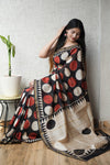 Bagru Hand Block Printed Chanderi Silk Saree with Blouse (CSS118)