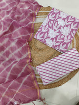 JAIPURI BLOCK PRINTED COTTON SUIT WITH KOTA DUPPATA (CKS124)