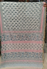 Hand Brush Painted Chiffon Saree with Blouse ( CIA43)