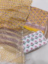 HAND BLOCK PRINTED KOTA DORIYA SUIT WITH KOTA DORIYA DUPPATA (FKS95)