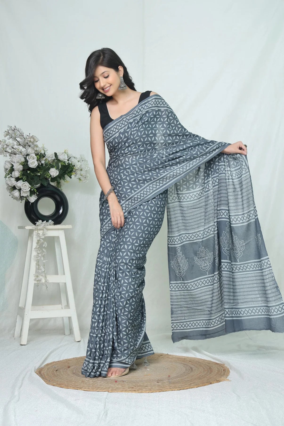 Jaipur Cotton Mulmul Saree (CMS165)