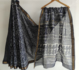 Jaipuri Hand Block Bagru Printed Maheshwari Silk Saree With Blouse (MSS191)