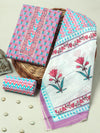 Handblock Print Gotta tye neck work Cotton Suit with Cotton Dupatta GCS04