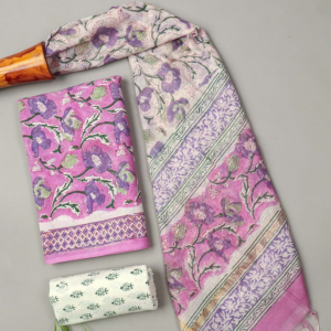 Cotton Suit With Chanderi Dupatta