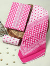 Rani Pink Jaipuri Cotton Suit Set with Printed Dupatta