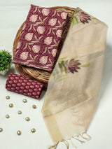 PRIMIUM JAIPURI COTTON SUIT WITH ORGANZA SILK DUPPATA (COS23)
