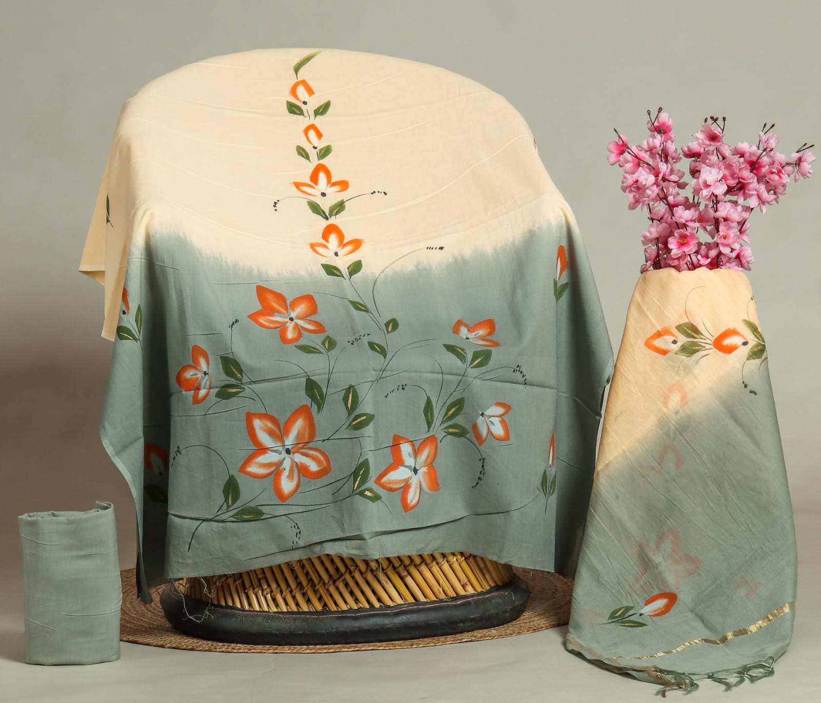 JAIPUR COTTON SUIT WITH CHANDERI DUPPATA (CSS41)
