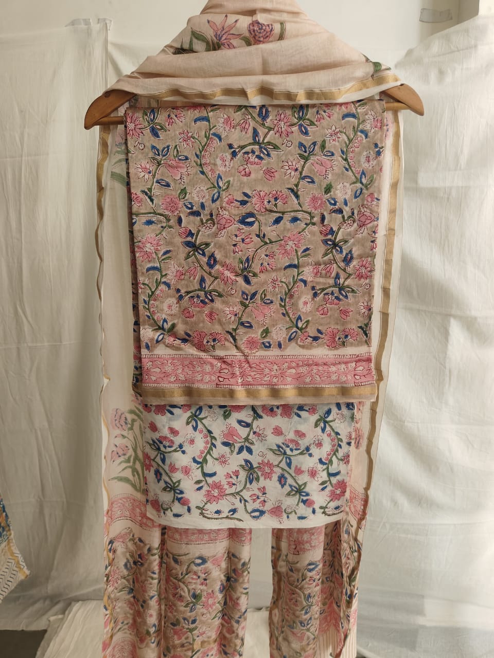 Jaipuri Block Printed Chanderi Silk Suits (CIN22)