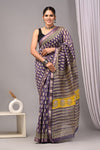 Jaipuri Hand Block Bagru Printed Maheshwari Silk Saree With Blouse (MSS69)
