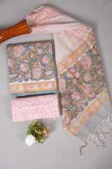 JAIPUR COTTON SUIT WITH CHANDERI DUPPATA (CSS46)