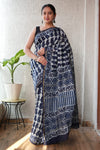Bagru Hand Block Printed Chanderi Silk Saree with Blouse (CSS99)