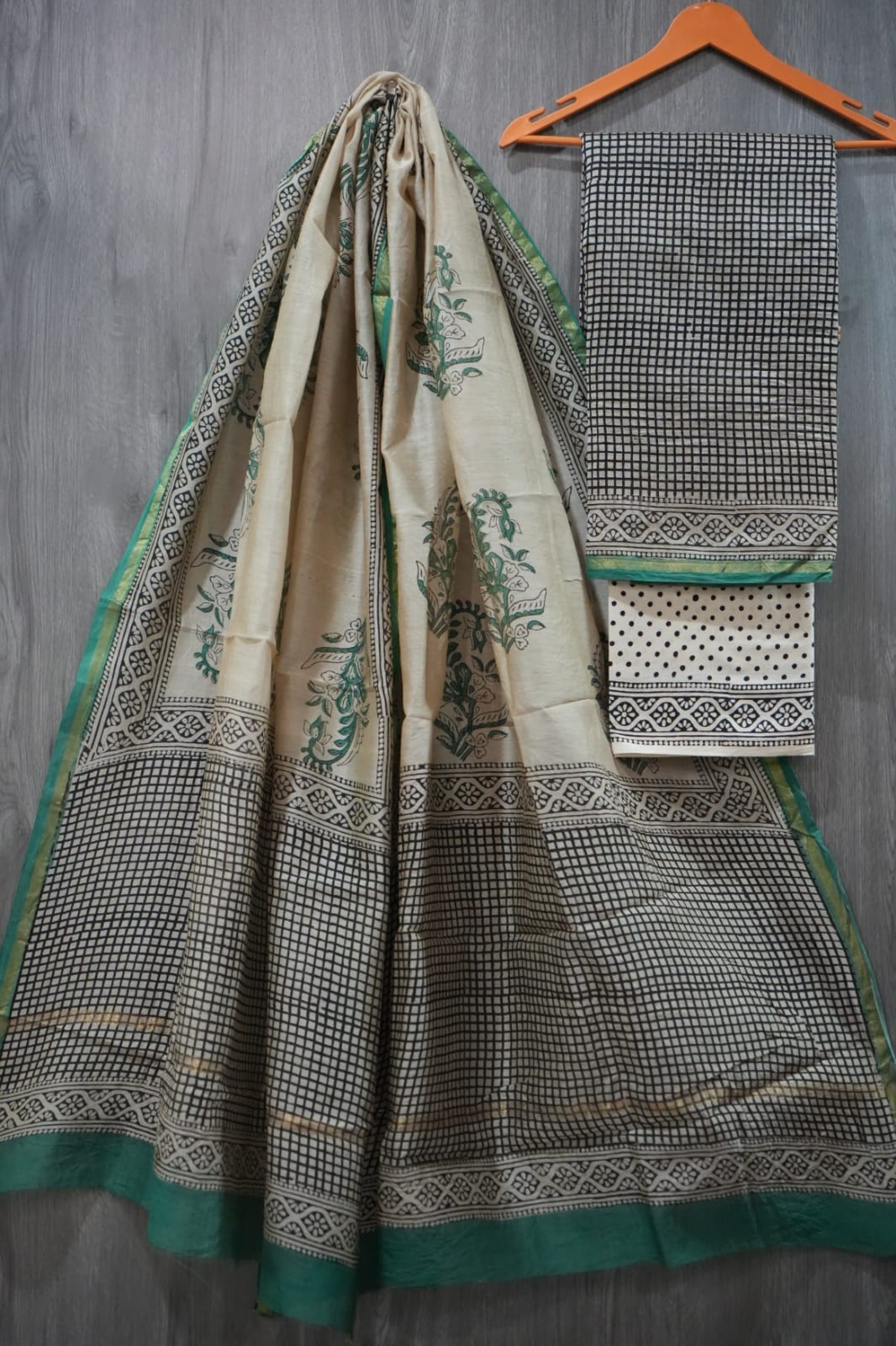 Jaipuri Block Printed Chanderi Silk Suits (CIN74)