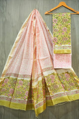 JAIPURI HAND BLOCK PRINTED MAHESHWARI SILK SUIT WITH SILK DUPPATA (MSD106)