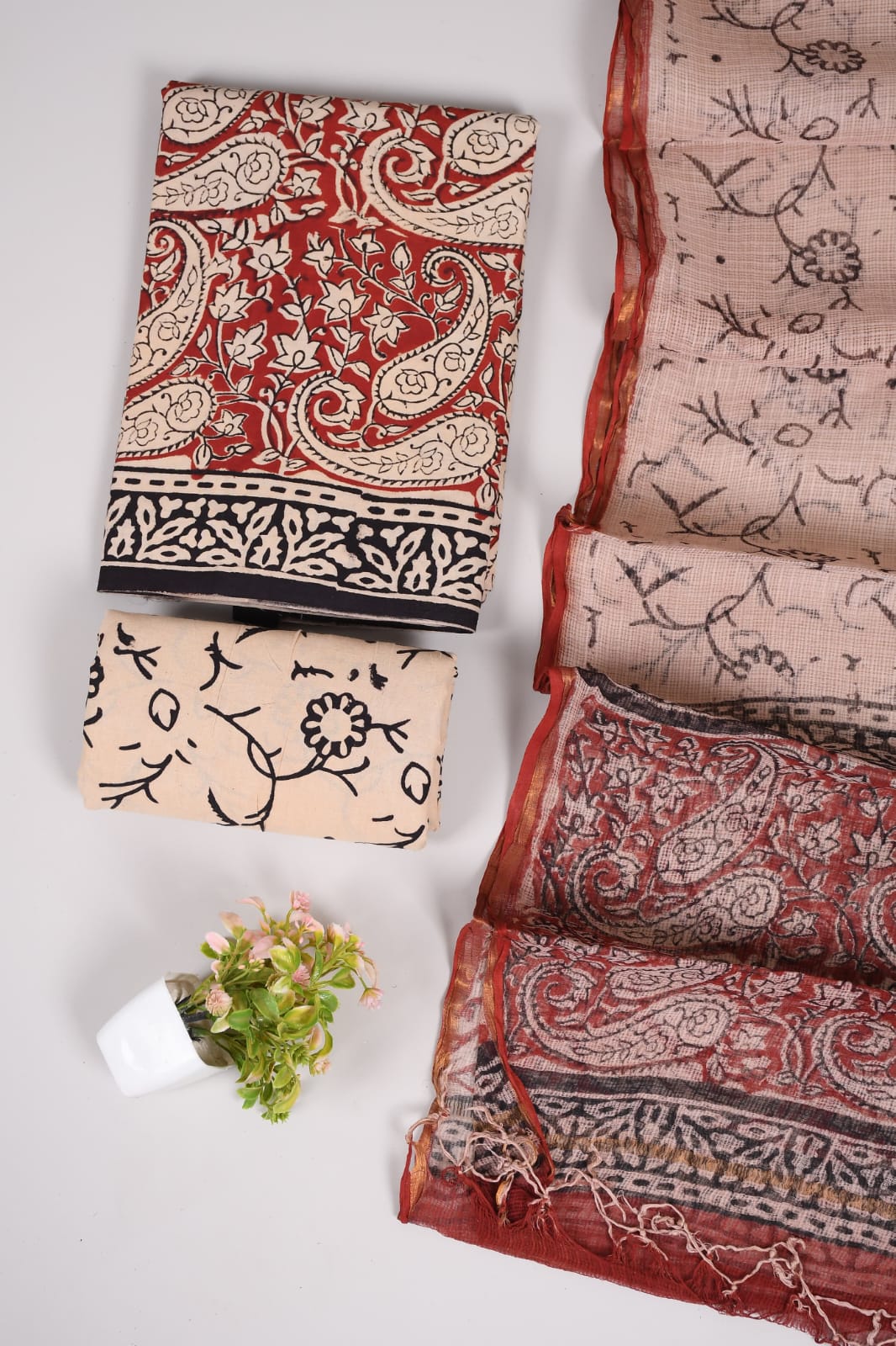 JAIPURI BLOCK PRINTED COTTON SUIT WITH KOTA DUPPATA (CKS85)
