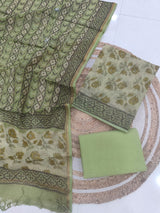 HAND BLOCK PRINTED KOTA DORIYA SUIT WITH KOTA DORIYA DUPPATA (FKS92)