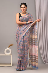 Jaipuri Block Printed Cotton Kota Doriya Saree (CIS104)