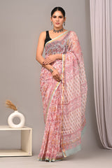 Jaipuri Block Printed Cotton Kota Doriya Saree (CIS107)