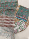 HAND BLOCK PRINTED KOTA DORIYA SUIT WITH KOTA DORIYA DUPPATA (FKS93)