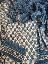 HAND BLOCK PRINTED COTTON 3-PIS SUIT WITH MULMUL DUPPATA (CMS120)