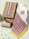 Handblock Print Gotta tye neck work Cotton Suit with Cotton Dupatta GCS12